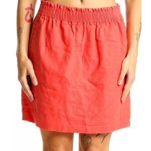 NWT JCrew Salmon Coral Red Smocked Waist Mini Skirt Casual Beach Summer 6
